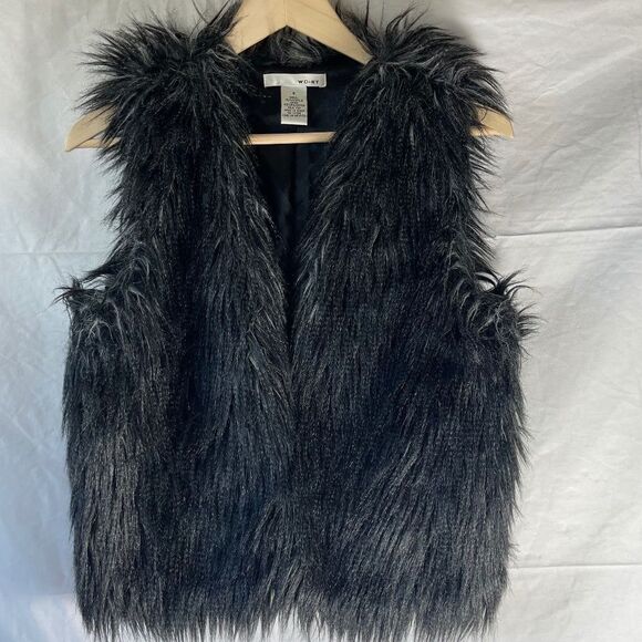 WD NY Faux Fur Lightly Lined Vest Sz L - Picture 2 of 11